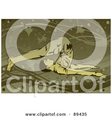 Royalty-Free (RF) Clipart Illustration of a Man In A Yoga Pose - Version 6 by mayawizard101
