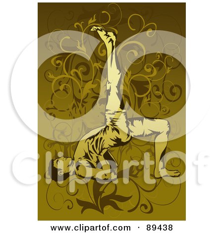 Royalty-Free (RF) Clipart Illustration of a Man In A Yoga Pose - Version 1 by mayawizard101