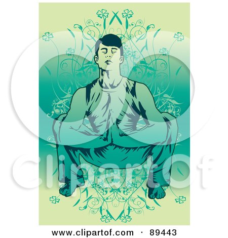 Royalty-Free (RF) Clipart Illustration of a Man In A Yoga Pose - Version 5 by mayawizard101