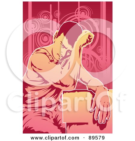 Royalty-Free (RF) Clipart Illustration of a Sick Man Resting Over A Ledge by mayawizard101