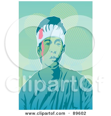 Royalty-Free (RF) Clipart Illustration of a Bleeding Man Wearing A Bandage Around His Head by mayawizard101