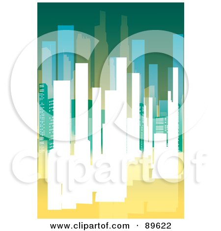 Royalty-Free (RF) Clipart Illustration of an Abstract Urban Skyscraper Background by mayawizard101