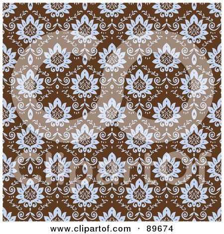 Royalty-Free (RF) Clipart Illustration of a Seamless Floral Pattern Background - Version 42 by BestVector