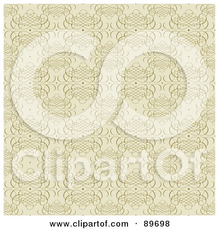 Royalty-Free (RF) Clipart Illustration of a Seamless Swirl Pattern Background - Version 9 by BestVector