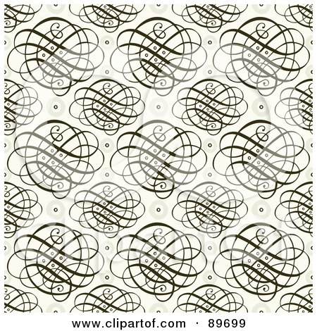 Royalty-Free (RF) Clipart Illustration of a Seamless Swirl Pattern Background - Version 13 by BestVector