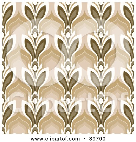Royalty-Free (RF) Clipart Illustration of a Seamless Floral Pattern Background - Version 54 by BestVector