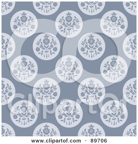 Royalty-Free (RF) Clipart Illustration of a Seamless Floral Pattern Background - Version 41 by BestVector