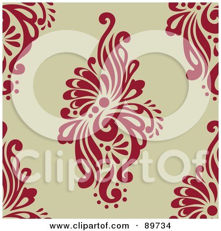 Royalty-Free (RF) Clipart Illustration of a Seamless Swirl Pattern Background - Version 10 by BestVector