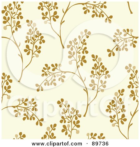 Royalty-Free (RF) Clipart Illustration of a Seamless Leaf Pattern Background - Version 4 by BestVector