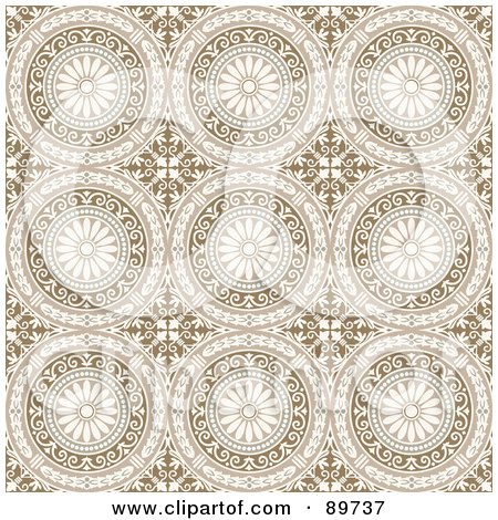 Royalty-Free (RF) Clipart Illustration of a Seamless Floral Pattern Background - Version 56 by BestVector