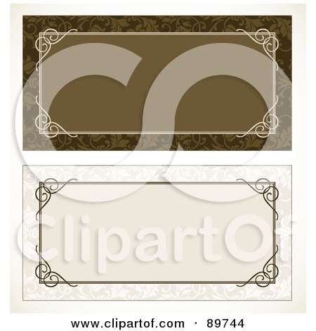 Royalty-Free (RF) Clipart Illustration of a Digital Collage Of Brown And Beige Leafy Text Boxes by BestVector