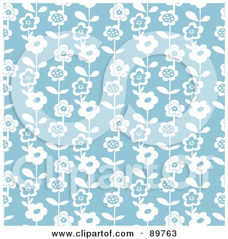 Royalty-Free (RF) Clipart Illustration of a Seamless Daisy Pattern Background - Version 5 by BestVector