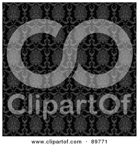 Royalty-Free (RF) Clipart Illustration of a Seamless Damask Pattern Background - Version 1 by BestVector