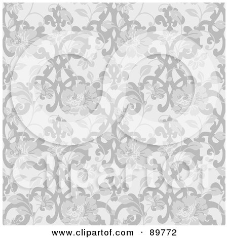 Royalty-Free (RF) Clipart Illustration of a Seamless Floral Pattern Background - Version 36 by BestVector