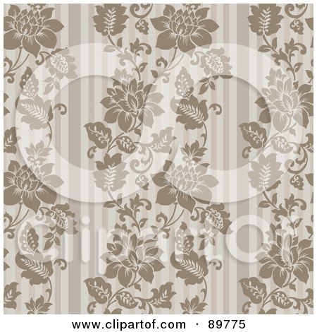 Royalty-Free (RF) Clipart Illustration of a Seamless Floral Pattern Background - Version 55 by BestVector