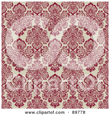 Royalty-Free (RF) Clipart Illustration of a Seamless Floral Pattern Background - Version 33 by BestVector