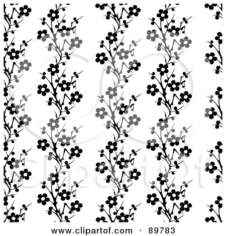 Royalty-Free (RF) Clipart Illustration of a Seamless Floral Pattern Background - Version 47 by BestVector