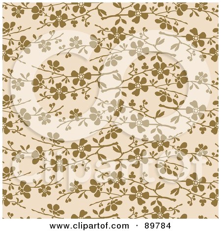 Royalty-Free (RF) Clipart Illustration of a Seamless Floral Pattern Background - Version 52 by BestVector