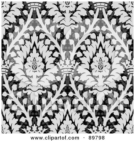 Royalty-Free (RF) Clipart Illustration of a Seamless Ornate Floral Pattern Background - Version 3 by BestVector