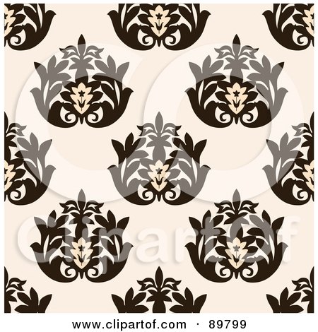 Royalty-Free (RF) Clipart Illustration of a Seamless Floral Pattern Background - Version 58 by BestVector