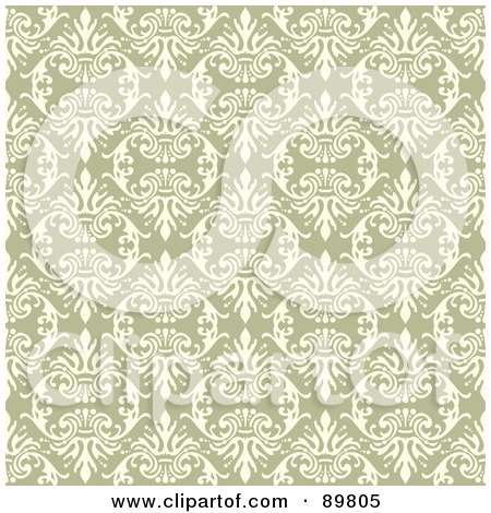 Royalty-Free (RF) Clipart Illustration of a Seamless Floral Pattern Background - Version 14 by BestVector