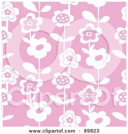 Royalty-Free (RF) Clipart Illustration of a Seamless Daisy Pattern Background - Version 6 by BestVector