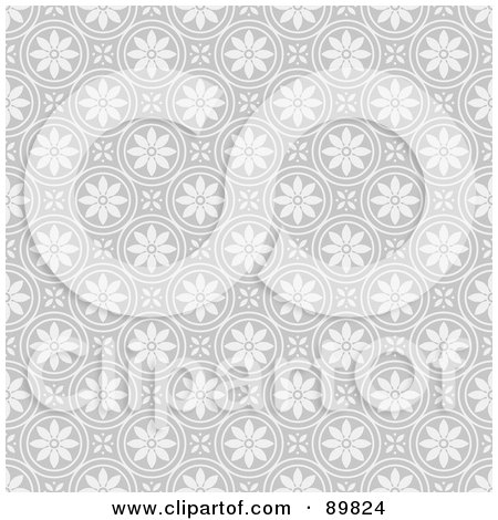 Royalty-Free (RF) Clipart Illustration of a Seamless Daisy Pattern Background - Version 3 by BestVector