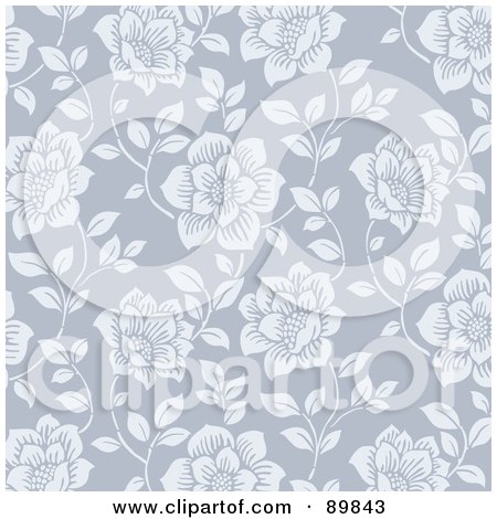 Royalty-Free (RF) Clipart Illustration of a Seamless Rose Pattern Background - Version 1 by BestVector