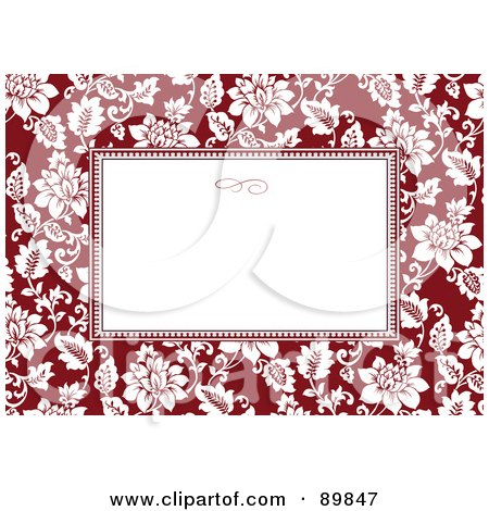 Royalty-Free (RF) Clipart Illustration of a Floral Invitation Border And Frame With Copyspace - Version 25 by BestVector