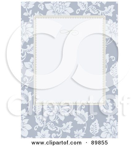 Royalty-Free (RF) Clipart Illustration of a Rose Invitation Border And Frame With Copyspace - Version 2 by BestVector