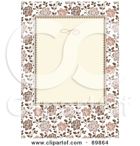 Royalty-Free (RF) Clipart Illustration of a Rose Invitation Border And Frame With Copyspace - Version 5 by BestVector