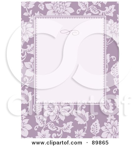 Royalty-Free (RF) Clipart Illustration of a Rose Invitation Border And Frame With Copyspace - Version 4 by BestVector