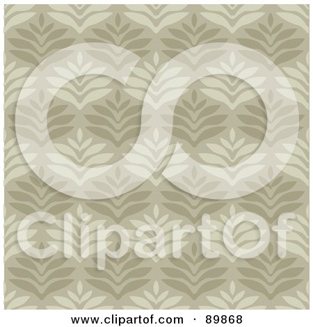 Royalty-Free (RF) Clipart Illustration of a Seamless Leaf Pattern Background - Version 1 by BestVector