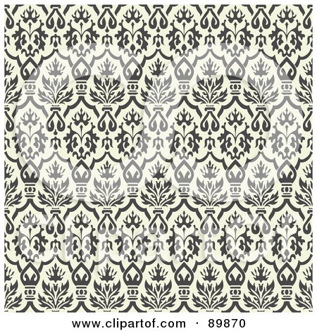 Royalty-Free (RF) Clipart Illustration of a Seamless Floral Pattern Background - Version 12 by BestVector