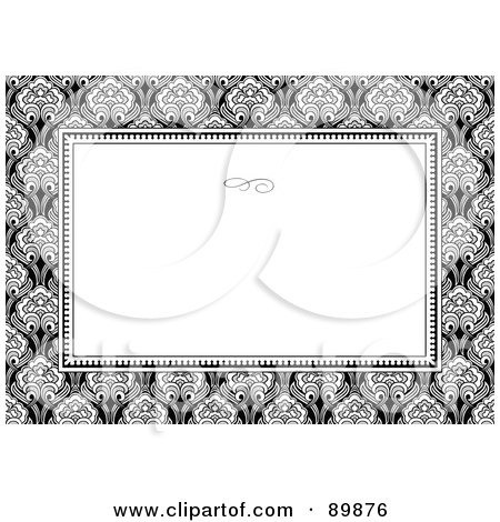 Royalty-Free (RF) Clipart Illustration of a Floral Invitation Border