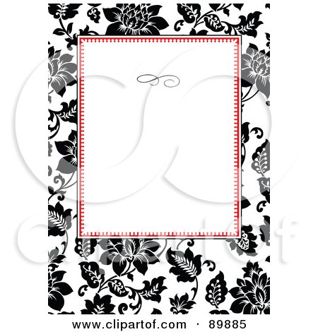 Royalty-Free (RF) Clipart Illustration of a Rose Invitation Border And Frame With Copyspace - Version 3 by BestVector