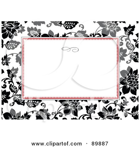 Royalty-Free (RF) Clipart Illustration of a Rose Invitation Border And Frame With Copyspace - Version 6 by BestVector