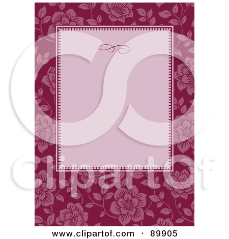 Royalty-Free (RF) Clipart Illustration of a Floral Invitation Border And Frame With Copyspace - Version 6 by BestVector