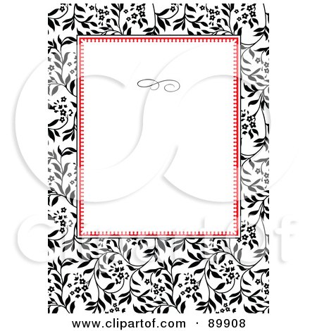Royalty-Free (RF) Clipart Illustration of a Floral Invitation Border And Frame With Copyspace - Version 16 by BestVector