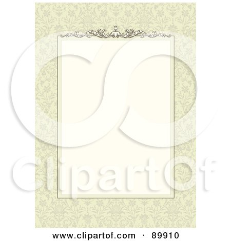 Royalty-Free (RF) Clipart Illustration of a Floral Invitation Border And Frame With Copyspace - Version 15 by BestVector
