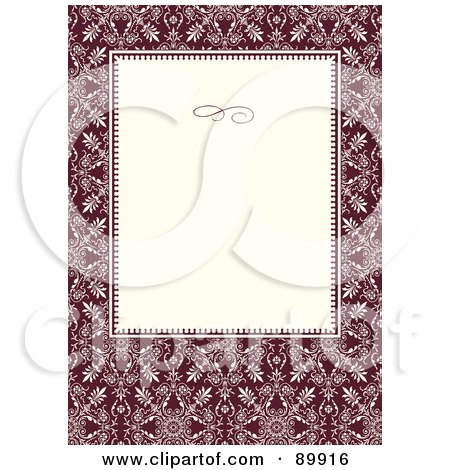 Royalty-Free (RF) Clipart Illustration of a Floral Invitation Border And Frame With Copyspace - Version 20 by BestVector
