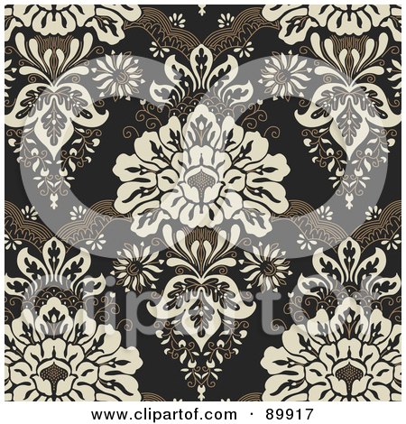Royalty-Free (RF) Clipart Illustration of a Seamless Floral Pattern Background - Version 10 by BestVector