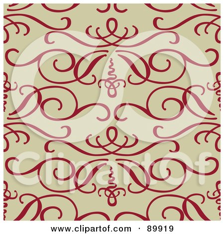 Royalty-Free (RF) Clipart Illustration of a Seamless Swirly Pattern Background - Version 2 by BestVector