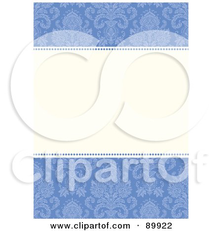 Royalty-Free (RF) Clipart Illustration of a Damask Patterned Invitation Border And Frame With Copyspace - Version 1 by BestVector