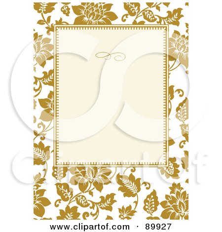 Royalty-Free (RF) Clipart Illustration of a Floral Invitation Border And Frame With Copyspace - Version 17 by BestVector