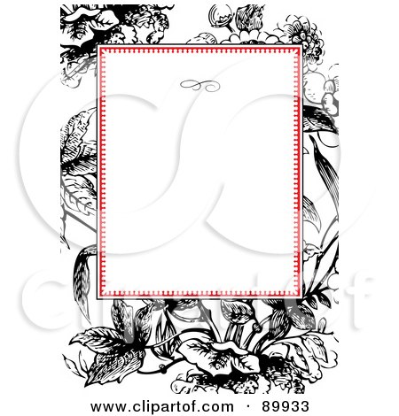Royalty-Free (RF) Clipart Illustration of a Floral Invitation Border And Frame With Copyspace - Version 1 by BestVector