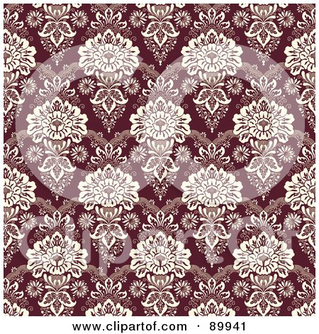 Royalty-Free (RF) Clipart Illustration of a Seamless Floral Pattern Background - Version 5 by BestVector