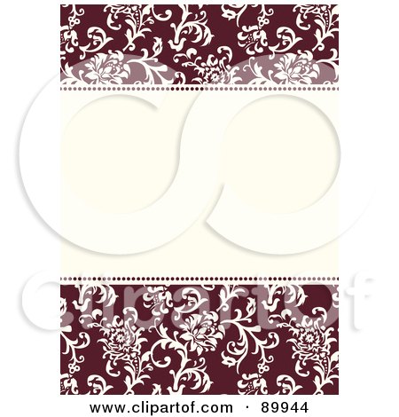 Royalty-Free (RF) Clipart Illustration of a Floral Invitation Border And Frame With Copyspace - Version 11 by BestVector