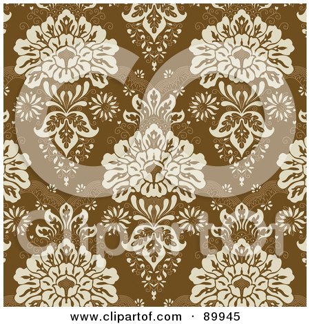 Royalty-Free (RF) Clipart Illustration of a Seamless Floral Pattern Background - Version 6 by BestVector