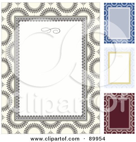 Royalty-Free (RF) Clipart Illustration of a Digital Collage Of Decorative Invitation Borders And Frames With Copyspace by BestVector